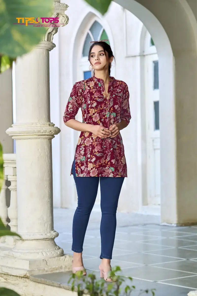 Cotton Shorties Vol 6 By Tips And Tops Cotton Printed Ladies Top Wholesale In India